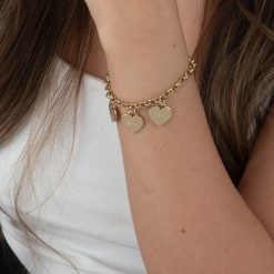 Personalized Bracelet for Mom With Engraved Hearts