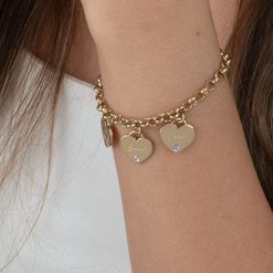 Custom Heart Birthstone Bracelet For Mom