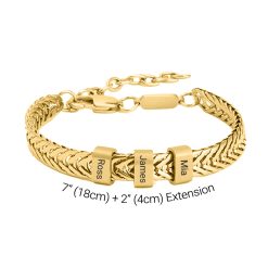 Personalized Gold Stainless Steel Dad Bracelet