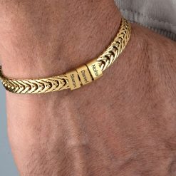 Personalized Gold Stainless Steel Dad Bracelet