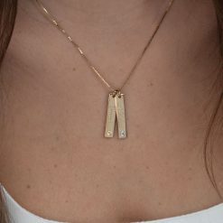 Multi-Bar Necklace with Personalized Names and Birthstones