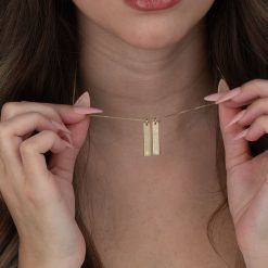 Multi-Bar Necklace with Personalized Names and Birthstones