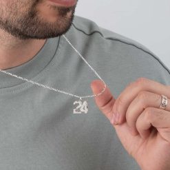 Collier Numéro en Argent Martelé