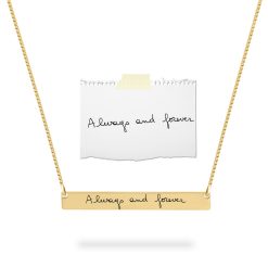 collier barre gravé avec votre écriture