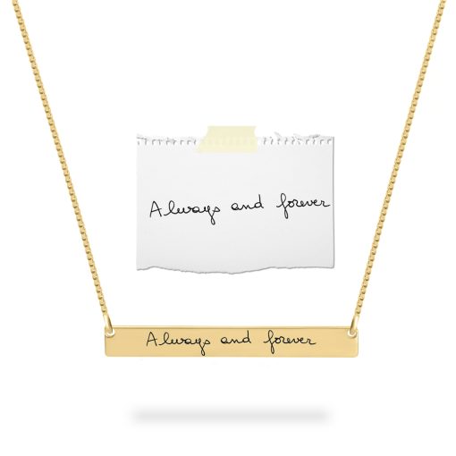 collier barre gravé avec votre écriture