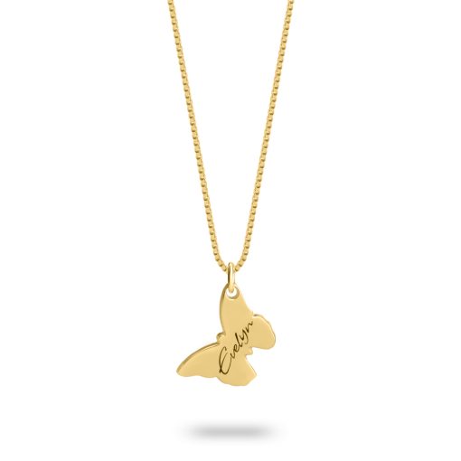 Collier Papillon Incliné Personnalisé