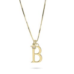 Collier Initial Personnalisé avec Breloque Pierre de Naissance