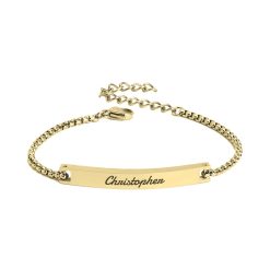 Custom Engraved Bar Bracelet for Him