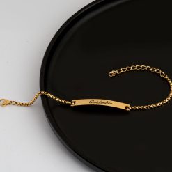 Custom Engraved Bar Bracelet for Him