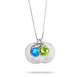 Collier maman pierre de naissance en argent vue principale