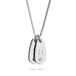 collier personnalisé avec initiale gravée et diamant en plaqué or