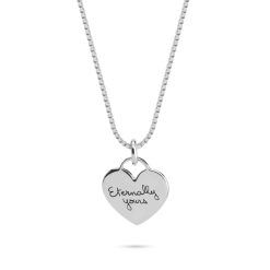Collier Cœur Gravé avec Écriture Manuscrite - vue principale