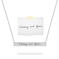 collier barre gravé avec votre écriture
