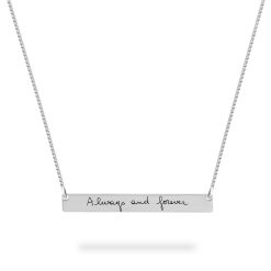 Personalized Bar Necklace with Engraved Handwriting