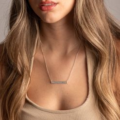 Personalized Bar Necklace with Engraved Handwriting