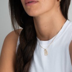 Personalized Initial Necklace with Birthstone Charm