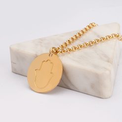 Men’s Personalized Hamsa Necklace with Hidden Message