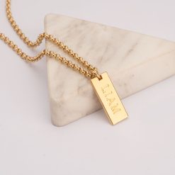 Men’s Personalized Engraved Bar Necklace