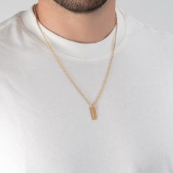 Men’s Personalized Engraved Bar Necklace