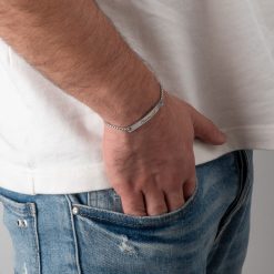 Custom Engraved Bar Bracelet for Him