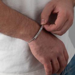 Custom Engraved Bar Bracelet for Him