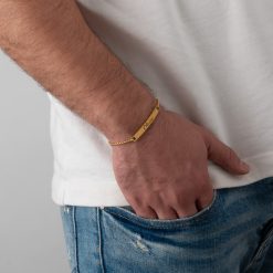 Custom Engraved Bar Bracelet for Him