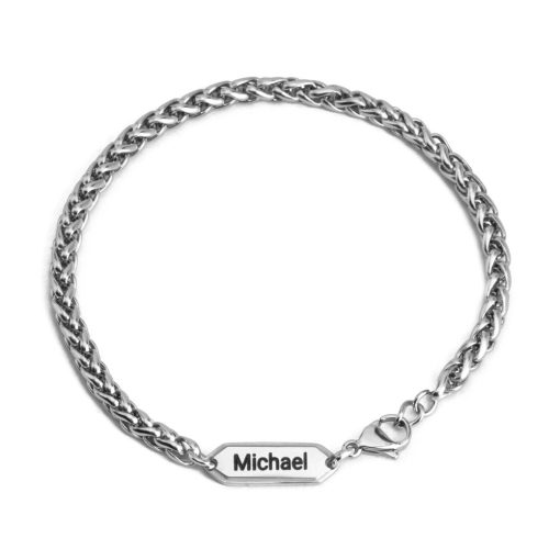 Bracelet Homme Gravé à Chaîne Blé