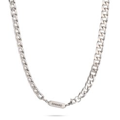 Collier Homme Gravé chaîne cubaine argent vue principale