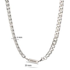 Collier Homme Gravé dimensions de la chaîne et de la plaque