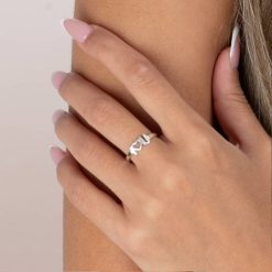 bague coeur double initiale
