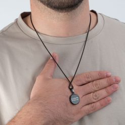 Custom Black Compass Necklace for Men