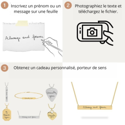 Collier Médiator avec gravure manuscrite