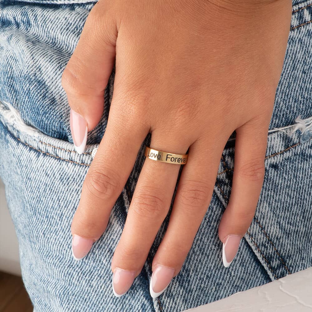 Bague Anneau Ouvert Gravé Personnalisable Bague Anneau Ouvert Gravé Personnalisable