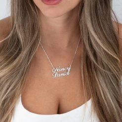 Collier Double Prénom avec Cœur - gros plan détails