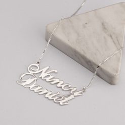 Collier Double Prénom avec Cœur - vue alternative