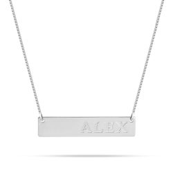 Engraved Bar Name Necklace for Her