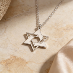 Collier étoile de David géométrique en argent sterling 925