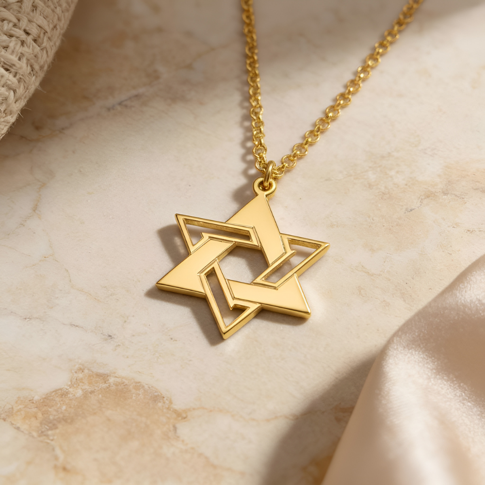 Collier Étoile de David Géométrique Collier Étoile de David Géométrique