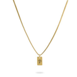 Collier barre personnalisé initiale en acier inoxydable doré