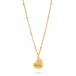 Collier cœur personnalisé en acier inoxydable doré
