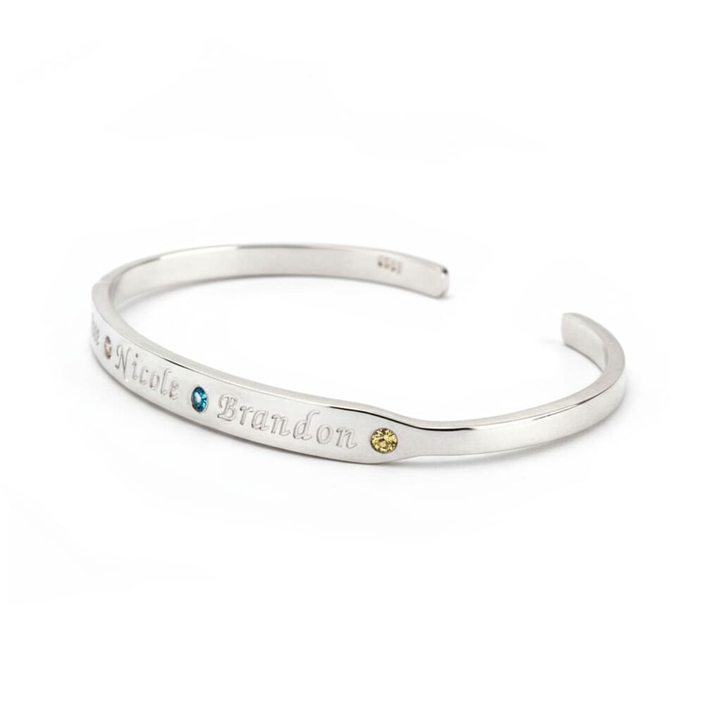 Bracelet Jonc en Argent 925 Personnalisé Bracelet Jonc en Argent 925 Personnalisé