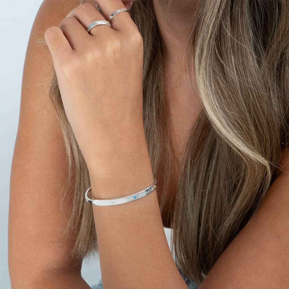 Bracelet Jonc en Argent 925 Personnalisé Bracelet Jonc en Argent 925 Personnalisé