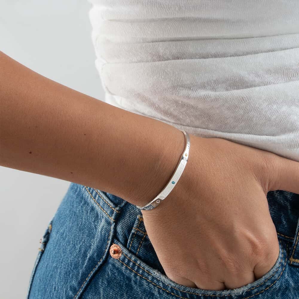 Bracelet Jonc en Argent 925 Personnalisé Bracelet Jonc en Argent 925 Personnalisé