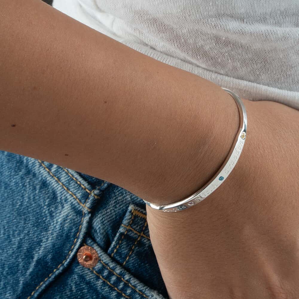 Bracelet Jonc en Argent 925 Personnalisé Bracelet Jonc en Argent 925 Personnalisé