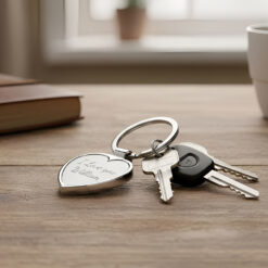 Porte-Clés Cœur Personnalisé avec Gravure - porté par modèle