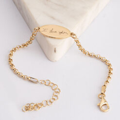 Bracelet signature manuscrite en plaqué or