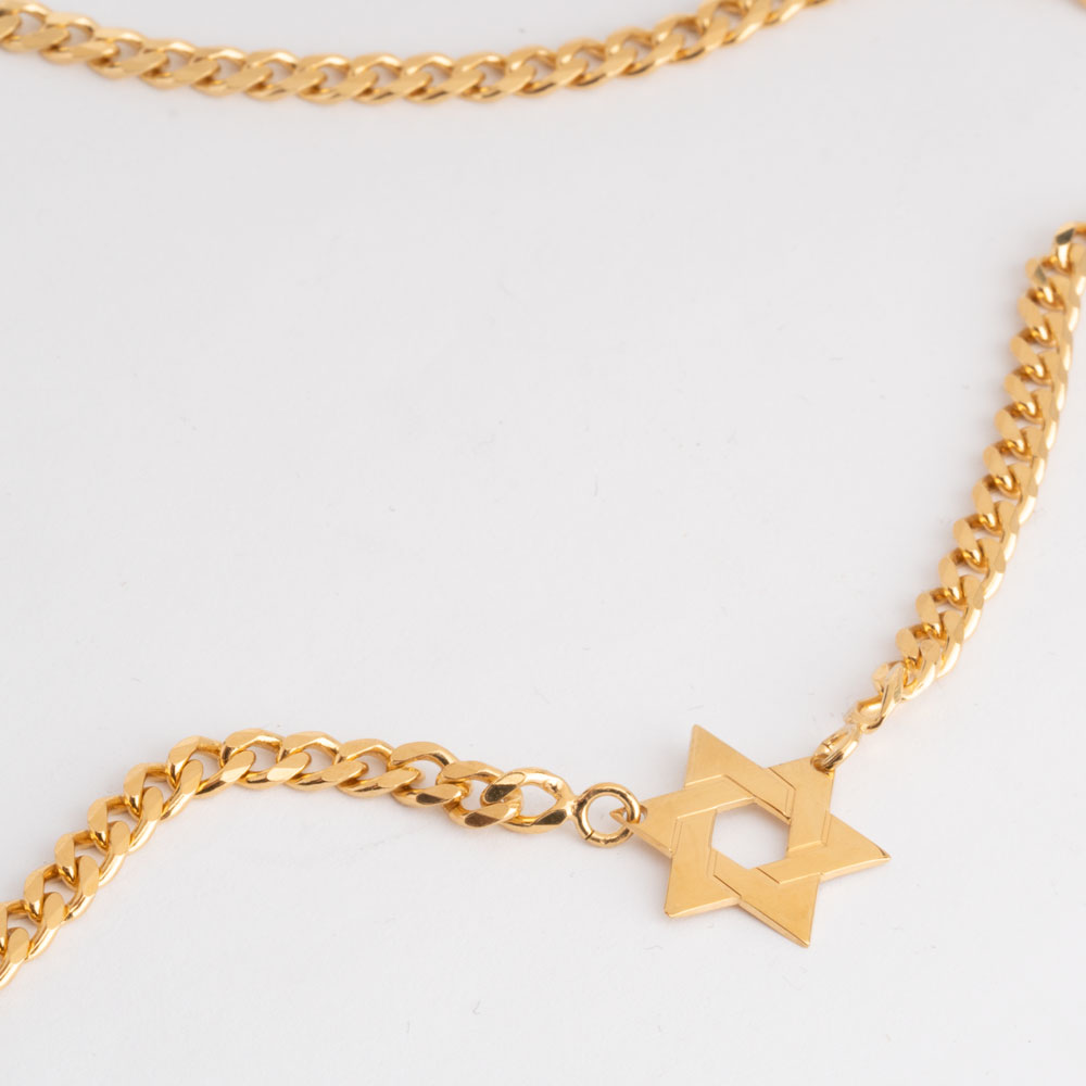 Collier Étoile de David avec Chaîne Cubaine Collier Étoile de David avec Chaîne Cubaine