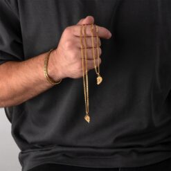 colliers coeur gravé pour couples en stainless steel plaqué or