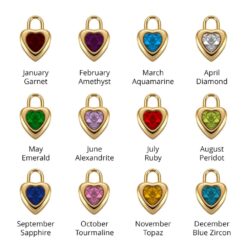 Personalized Heart Birthstone Initial Charm Bracelet