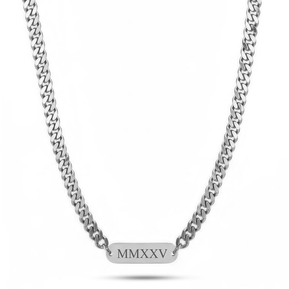 Collier Barre Horizontale Gravée pour Homme Collier Barre Horizontale Gravée pour Homme